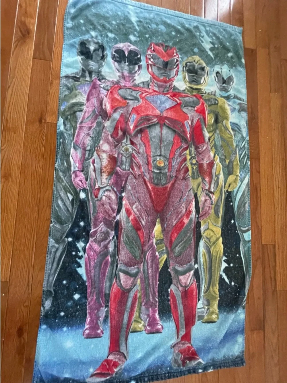 Vintage Power Rangers Beach Towel Large Character Graphic Kids Bath Pool 51x26